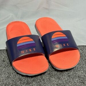 Nike Kawa Sandals Youth Size 5Y Purple Dust Mango Slides